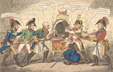 The Allied Bakers or the Corsican Toad in the Hole, April 1, 1814., April 1, 1814. Creator: George Cruikshank