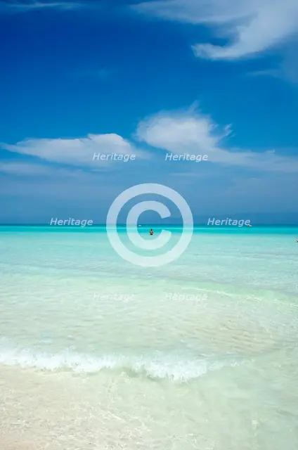 The (almost pristine) beach at Cayo Santa Maria, Cuba, Caribbean, 2024. Creator: Ethel Davies.