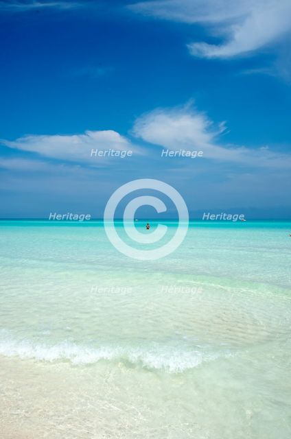 The (almost pristine) beach at Cayo Santa Maria, Cuba, Caribbean, 2024. Creator: Ethel Davies.