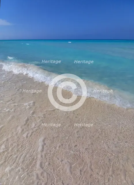 The (almost pristine) beach at Cayo Santa Maria, Cuba, Caribbean, 2024. Creator: Ethel Davies.