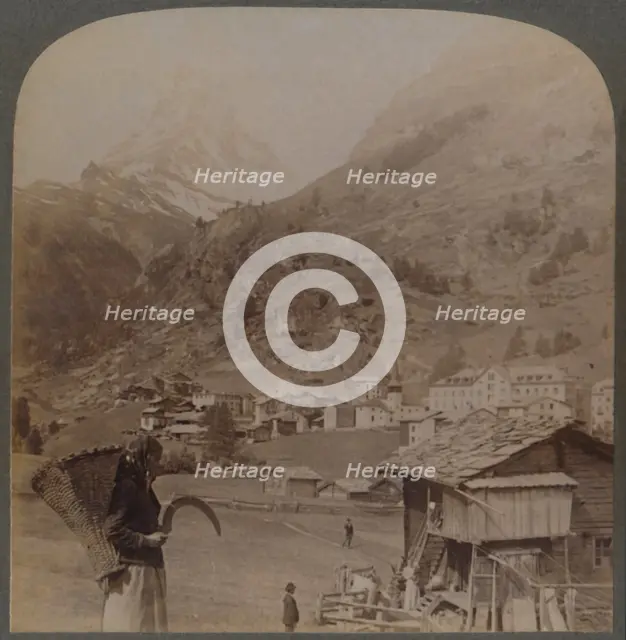 'The "Alpine Spirit's" Sanctuary - the charming Zermatt, and the Matterhorn Switzerland', 1901. Creator: Underwood & Underwood.