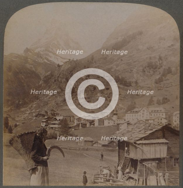 'The "Alpine Spirit's" Sanctuary - the charming Zermatt, and the Matterhorn Switzerland', 1901. Creator: Underwood & Underwood.