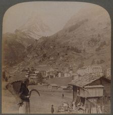 The "Alpine Spirit's" Sanctuary - the charming Zermatt, and the Matterhorn Switzerland 1901. Creator: Underwood & Underwood