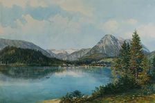 The Altausseersee with the Dachstein, around 1840. Creator: Thomas Ender