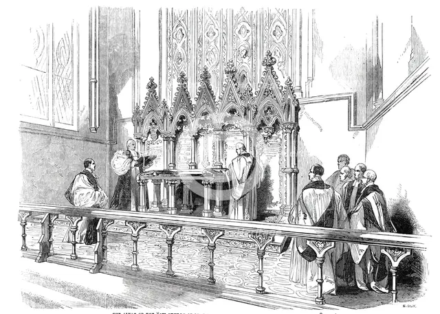 The altar of the new church of St. Giles. Camberwell - ceremony of consecration, 1844. Creator: Unknown.