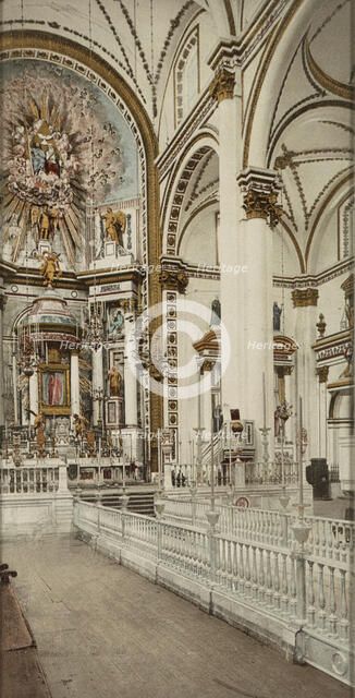The altar, Church of Guadaloupe, [the Cathedral], City of Mexico, between 1884 and 1900. Creator: William H. Jackson.