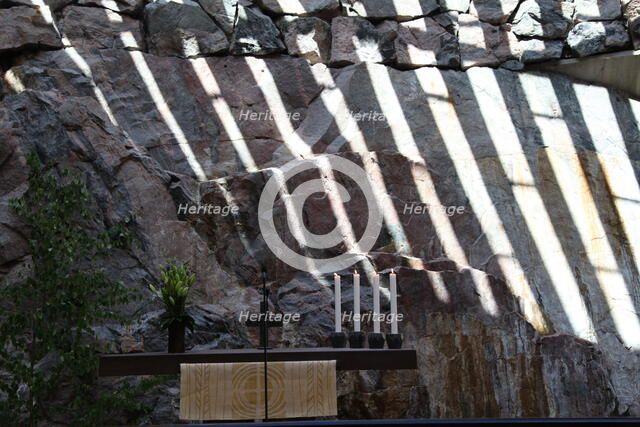 The altar, Temppeliaukio Church, Helsinki, Finland, 2011.  Artist: Sheldon Marshall