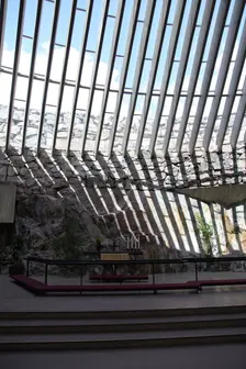 The altar, Temppeliaukio Church, Helsinki, Finland, 2011. Creator: Sheldon Marshall