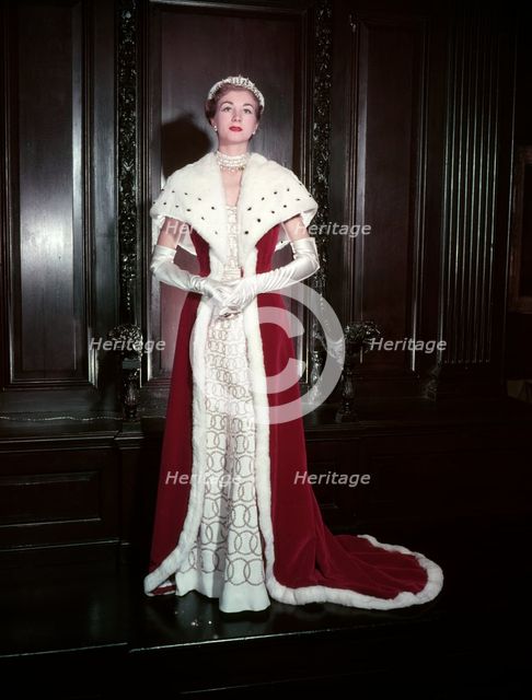 The alternative robe for a Baroness, Coronation of Elizabeth II, 1953. Creator: Arthur Charles Kirby Ware.