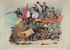 The Amazon on the barricade at the Small Ring in Prague, 1848. Creator: Andel, Bedrich (1821-1895)