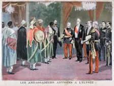 The ambassadors of Abyssinia visiting the Élysée Palace, 1898. Creator: F Meaulle