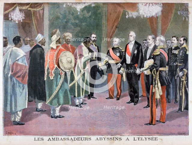 The ambassadors of Abyssinia visiting the Élysée Palace, 1898. Creator: F Meaulle.