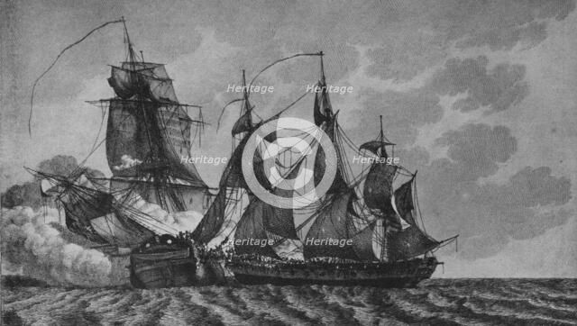 'The 'Ambuscade' and the 'Bayonnaise', c1799. Artist: Pierre Ozanne.