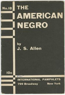 The American Negro 1932. Creator: Unknown