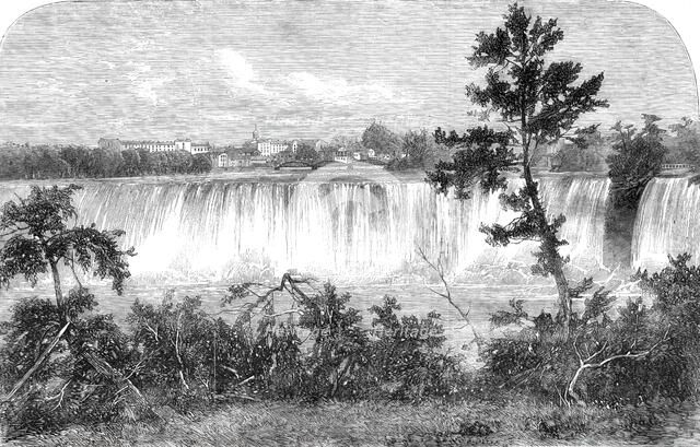 The American Falls, Niagara - from a photograph by the Stereoscopic Company, 1860. Creator: Unknown.