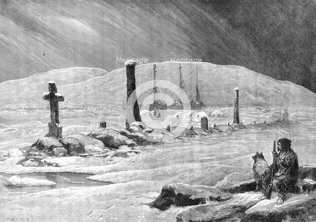 The American Franklin Search Expedition: graves of the comrades of Sir John Franklin, 1881. Creator: Unknown.