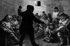 The American Franklin Search Expedition: Kalandi play among the Netchillik Esquimaux, 1881. Creator: W. I. Mosses