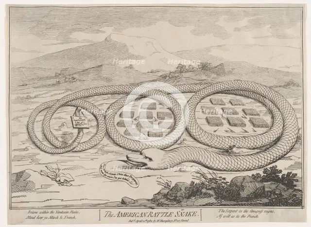 The American Rattle Snake, April 12, 1782., April 12, 1782. Creator: Attributed to James Gillray.
