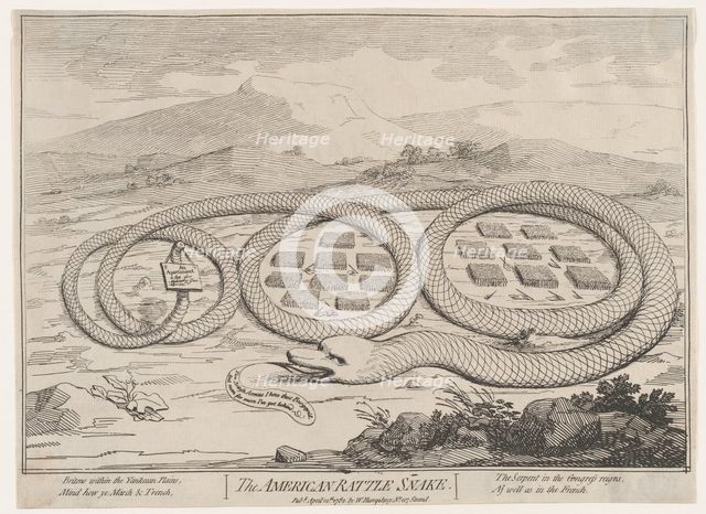 The American Rattle Snake, April 12, 1782., April 12, 1782. Creator: Attributed to James Gillray.
