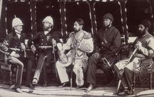 The Amir of Afghanistan with officials, Gandamak, Afghanistan, May 1879. Creator: John Burke