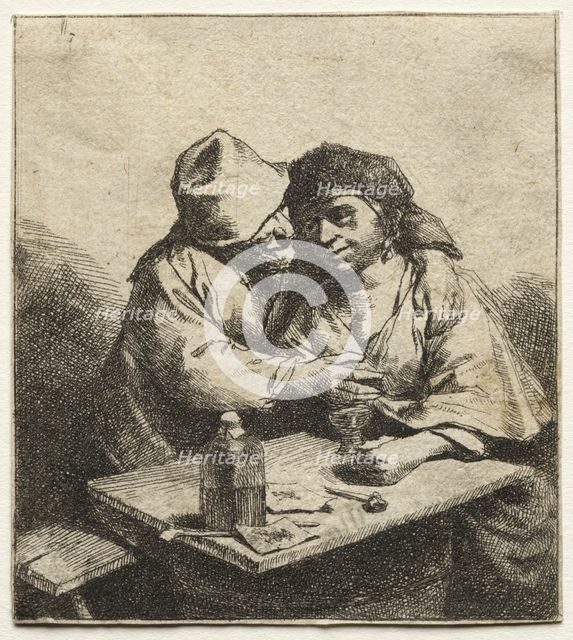 The Amorous Couple, mid 1600s. Creator: Cornelis Pietersz Bega (Dutch, 1631/32-1664).