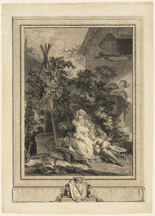 The Amorous Gardener, 1777. Creator: Isidore-Stanislas Helman