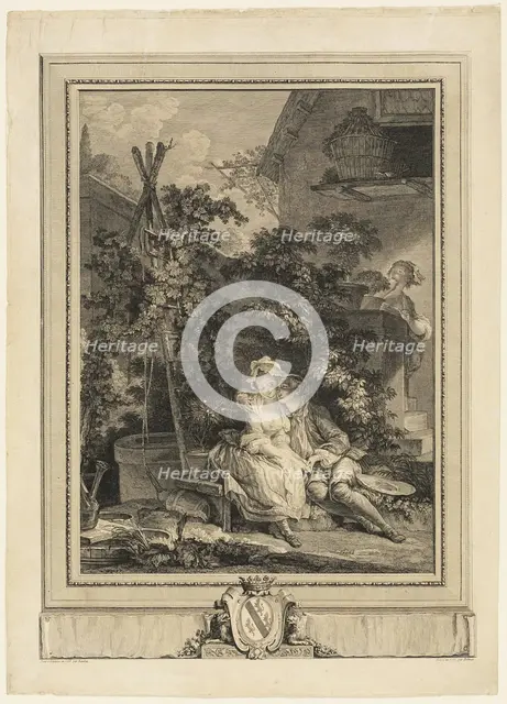 The Amorous Gardener, 1777. Creator: Isidore-Stanislas Helman.