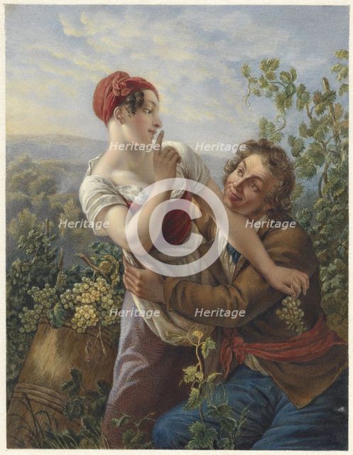 The amorous winegrower, 1829-1898. Creator: Jan Hendrik Neuman.