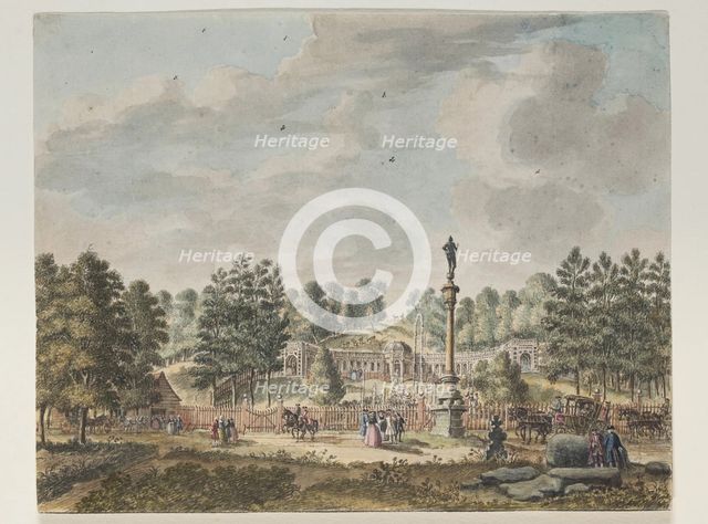 The Amphitheater at Cleves with the Statue of the "Iron Man", 1746. Creator: Jan de Beyer.
