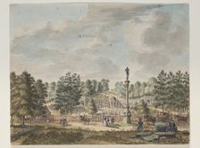 The Amphitheater at Cleves with the Statue of the "Iron Man", 1746. Creator: Jan de Beyer