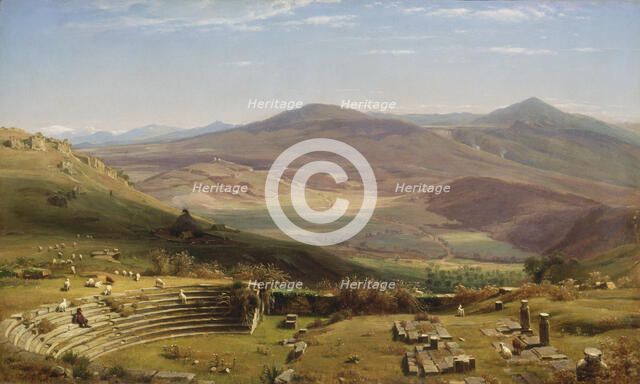 The Amphitheatre of Tusculum and Albano Mountains, Rome, 1860. Creator: Worthington Whittredge.