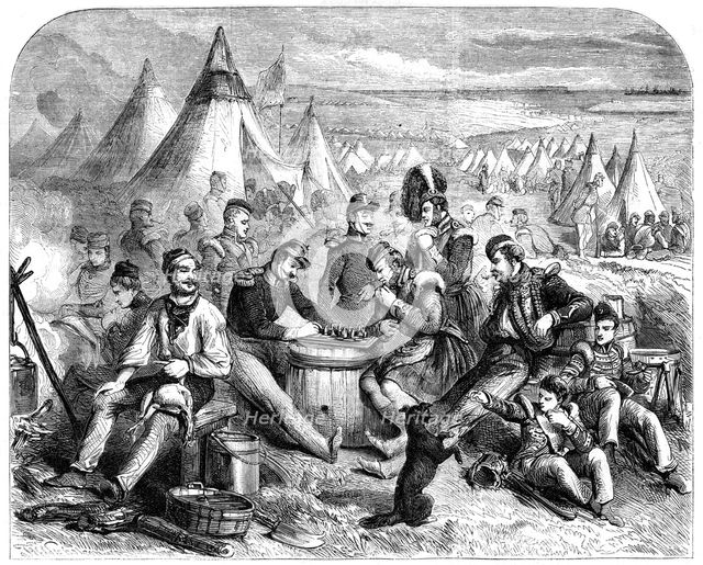 The amusement of the soldiers before Sevastopol, 1855. Artist: Unknown