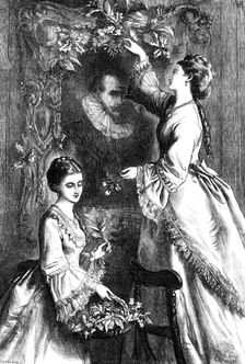 The Ancestral Portrait, drawn by E. N. Downard, 1871. Creator: F Wentworth