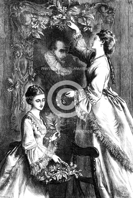 The Ancestral Portrait, drawn by E. N. Downard, 1871. Creator: F Wentworth.