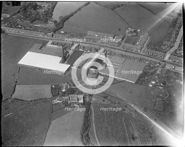 The Anchor and Moss Bridge Mills, Moss Bridge, Lancashire, c1930s. Creator: Arthur William Hobart.