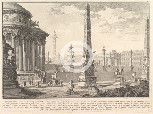 The ancient Capitol ascended by approximately one hundred steps . . . (Campidoglio ant..., ca. 1750. Creator: Giovanni Battista Piranesi.
