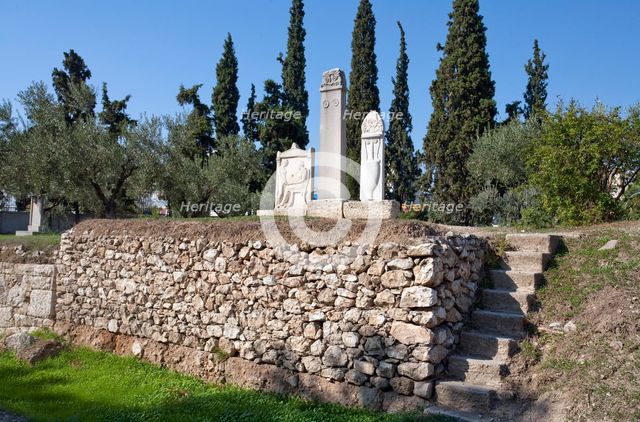 The ancient cemetery in Kerameikos, Athens, Greece. Creator: Samuel Magal.