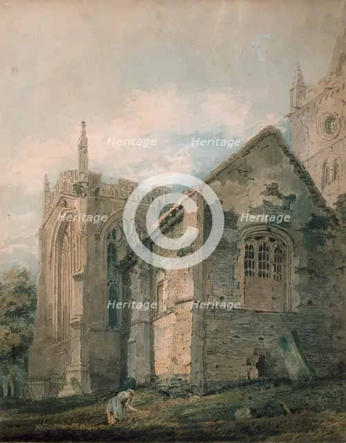 The Ancient Charnel House, Holy Trinity Church, Stratford-upon-Avon, 18th century. Artist: Thomas Girtin.