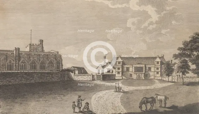 The Ancient Archiepiscopal Palace at Maidstone, from Edward Hasted's, The History and Topo..., 1782. Creator: Richard Bernard Godfrey.