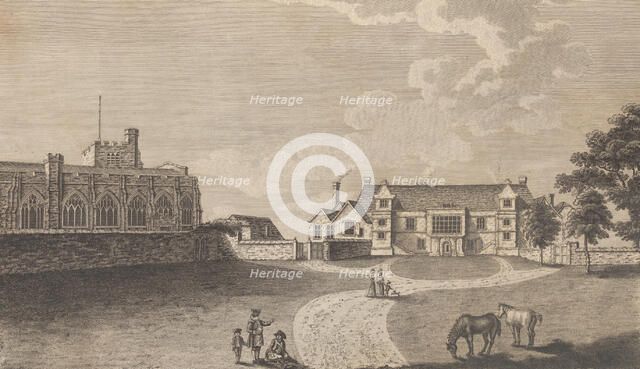 The Ancient Archiepiscopal Palace at Maidstone, from Edward Hasted's, The History and Topo..., 1782. Creator: Richard Bernard Godfrey.