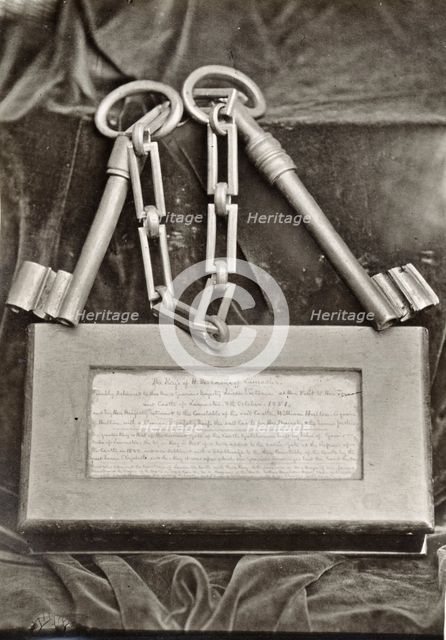The ancient keys of Lancaster Castle, Lancashire, 1851. Creator: Unknown.