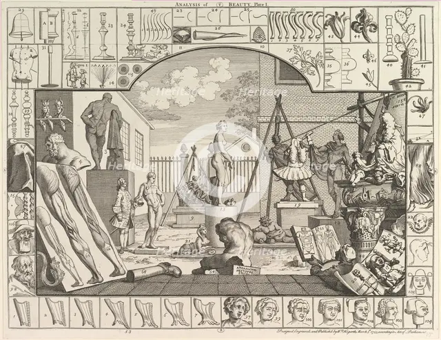 The Analysis of Beauty, Plate 1, March 5, 1753. Creator: William Hogarth.