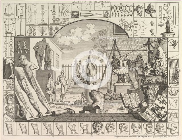 The Analysis of Beauty, Plate 1, March 5, 1753. Creator: William Hogarth.