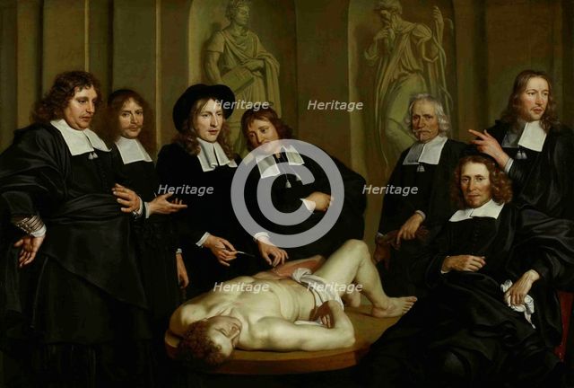 The Anatomy Lesson of Dr. Frederik Ruysch, 1670. Artist: Backer, Adriaen (ca 1635-1684)