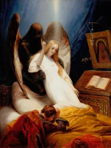 The Angel of Death 1851. Creator: Émile Jean-Horace Vernet