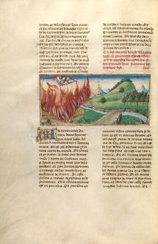 The Angel of Paradise with a Sword; Miroir Historial, about 1475. Creator: Unknown