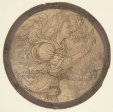 The Angel of the Annunciation (Cartoon for an Embroidery), 1466-1524. Creator: Raffaellino del Garbo