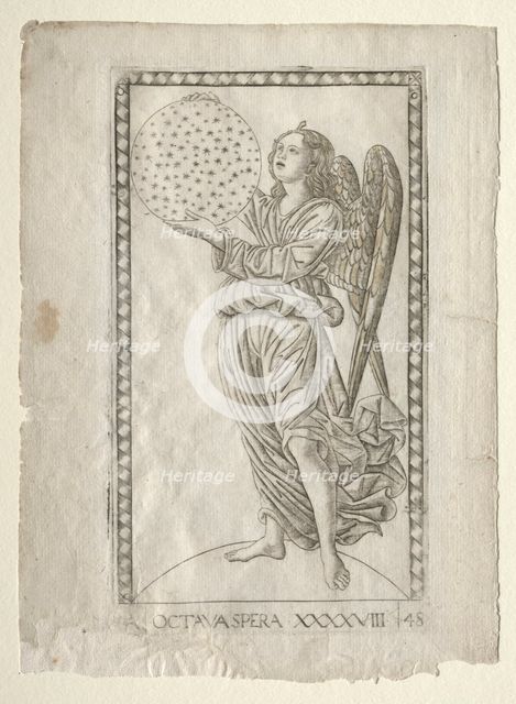 The Angel of the Eighth Sphere (from the Tarocchi, series A..., before 1467. Creator: Master of the E-Series Tarocchi (Italian, 15th century).