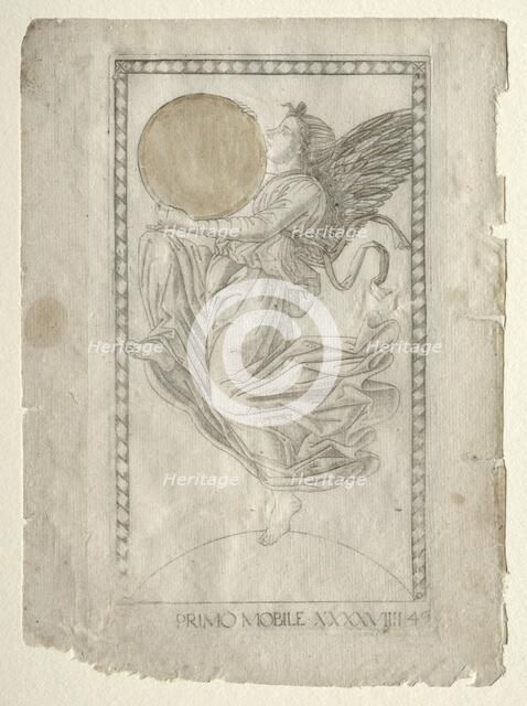 The Angel of the Ninth Sphere (from the Tarocchi, series A..., before 1467. Creator: Master of the E-Series Tarocchi (Italian, 15th century).