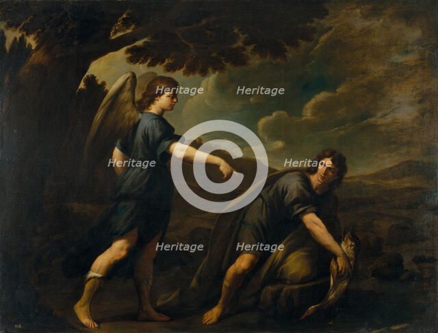The Angel and Tobias with the Fish, c. 1640. Artist: Vaccaro, Andrea (1604-1670)
